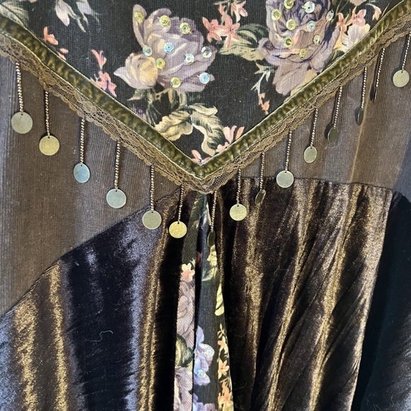 Y2K April seize 1 brown boho long Gypsy layered skirt - Picture 3 of 13